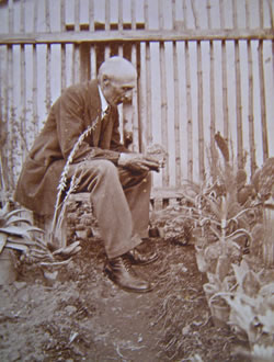 Ferdinand Plesník st. 9.května 1929 se svými sukulenty